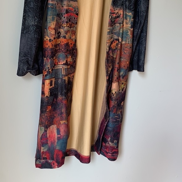 LONGLINE Jacket City Scape Simply Couture Women’s Long Sleeve Size Small - Picture 6 of 15